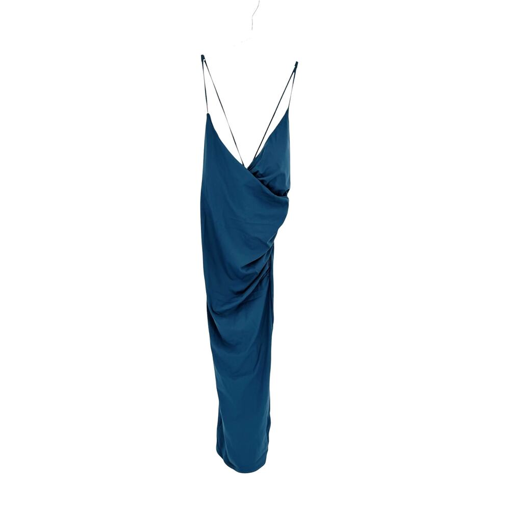 Halara Dress Size L NEW Deep Blue Stretch Tie Lace Up Back Stretch